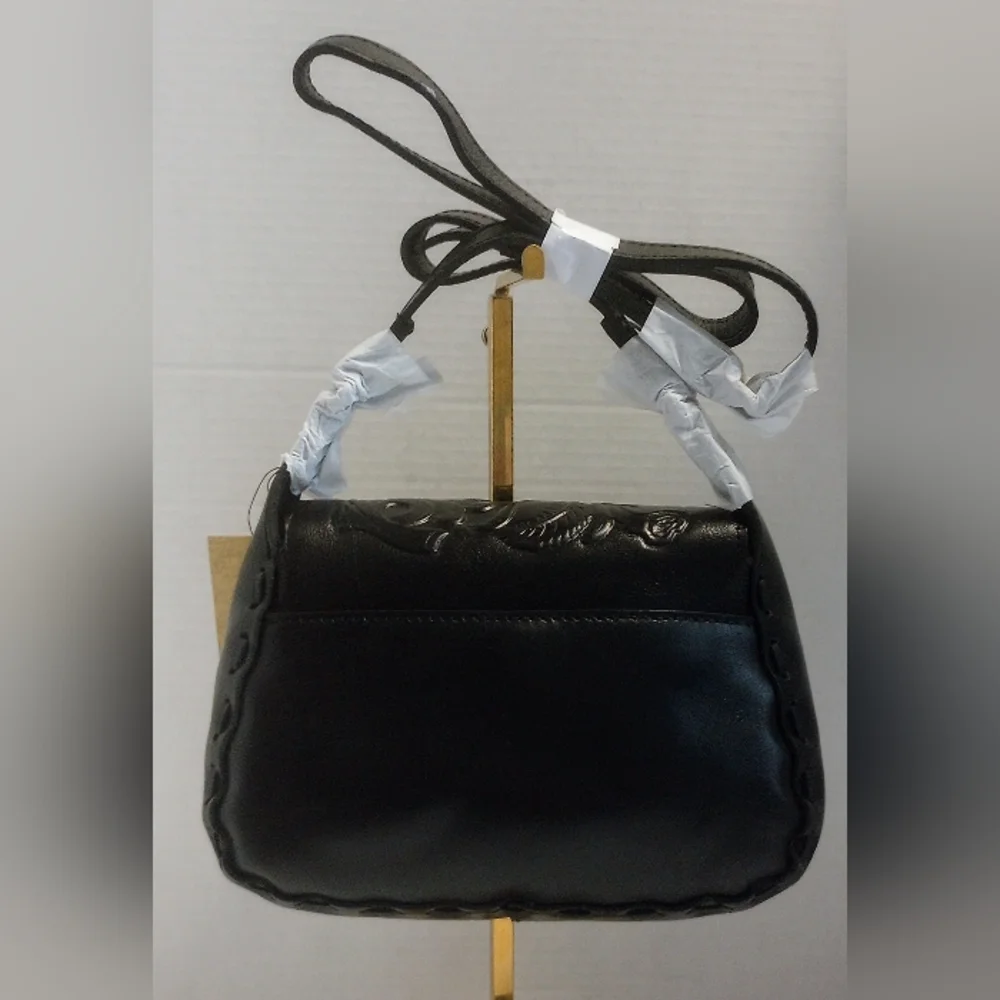 SOLD NWT Patricia Nash Black Rose Tooled Leather Lucia Crossbody Purse - Picture 3 of 16